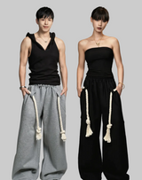 Sassy Cut-Out Wide-Legs Unisex Pants