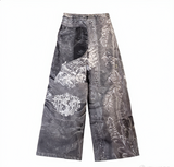 Vintage Graphic Wide-Leg Denim