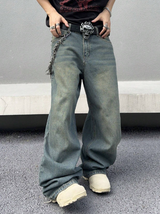 Vintage Washed Wide-leg Jeans