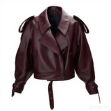 Cropped Faux Leather Jacket